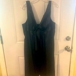 Onyx black satin dress